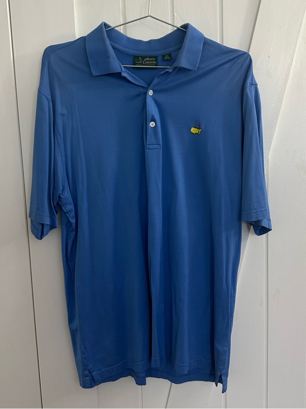 Masters Blue Short-Sleeve Golf Polo Shirt with Embroidered Logo - Size L